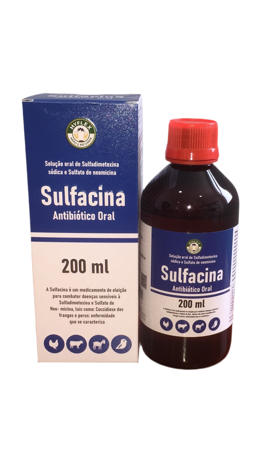 SULFACINA- SULFADIMETOXINA SÓDICA E SULFATO DE NEOMICINA SOLUÇÃO ORAL 200ML CX-10