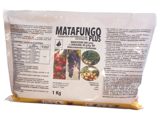 MATAFUNGO PLUS- MANCOZEBE 600G/KG+CIMOXANIL 80G/KG DITIOCARBAMATO E ACETAMIDA 1KG CX-10