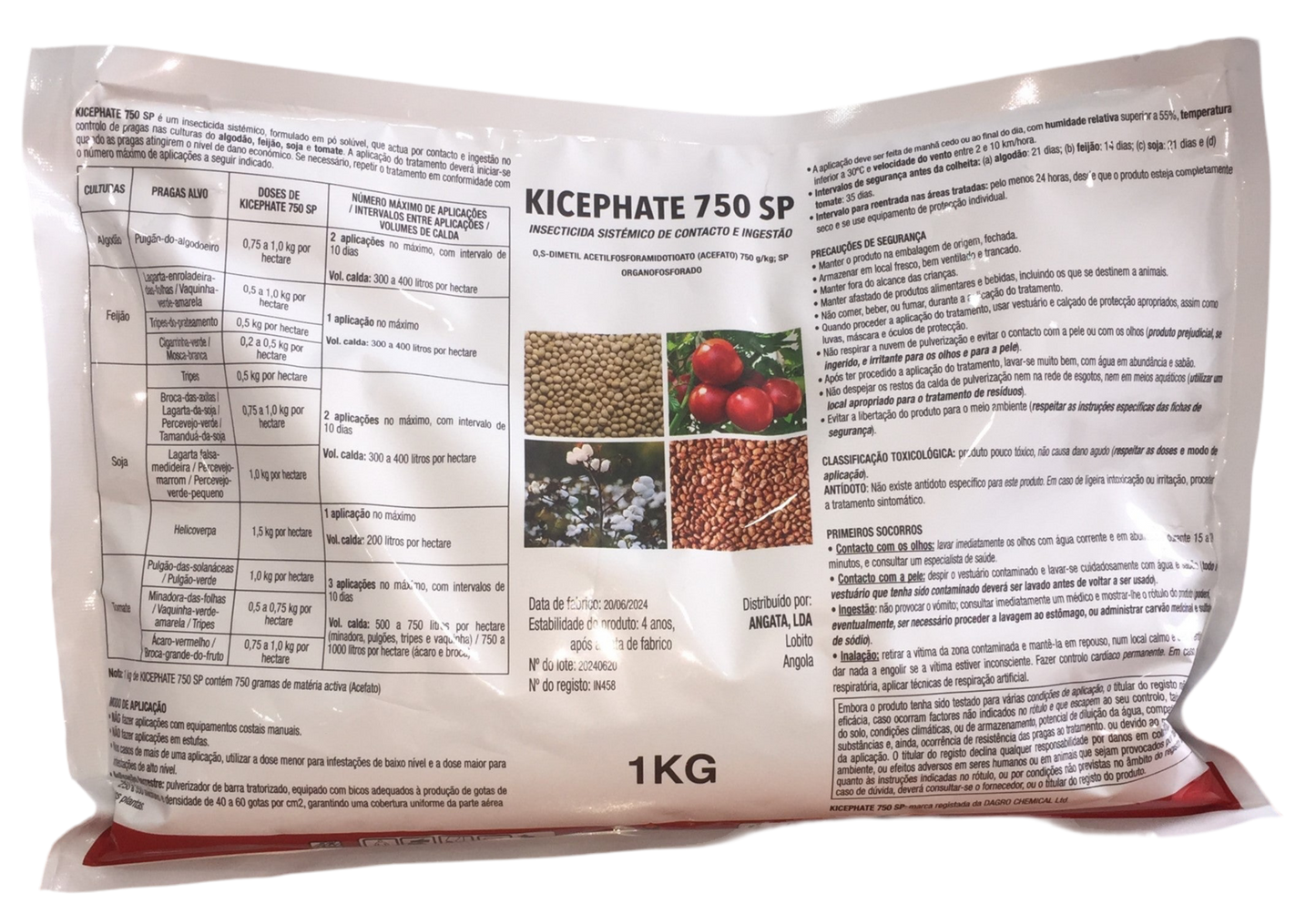 KICEPHATE- O,S DIMETIL ACETILFOSFORAMIDOTIOATO (ACEFATO) 750G/KG ORGANOFOSFORADO 1KG CX-10