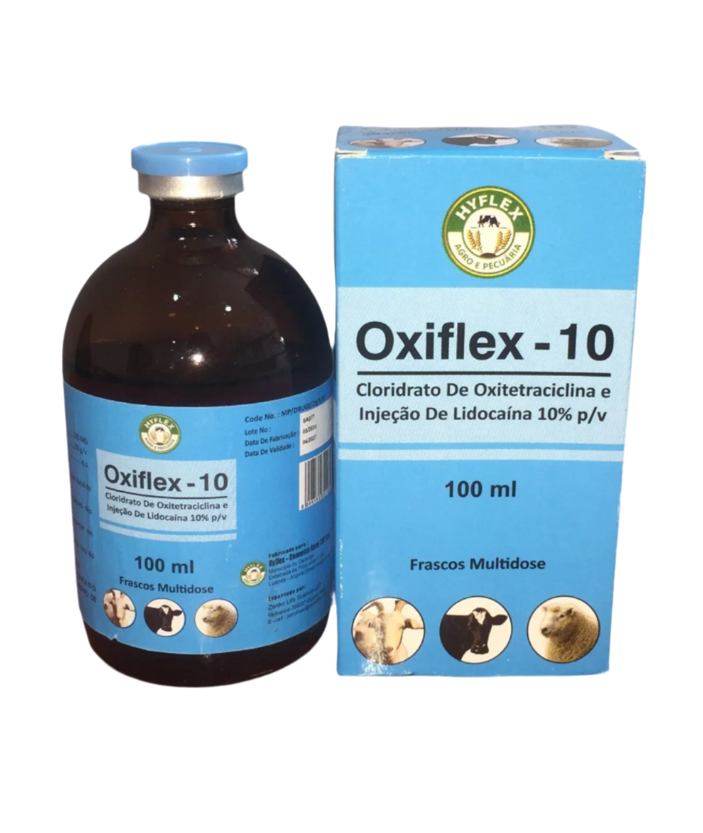 OXIFLEX- CLORIDRATO DE OXITETRACICLINA E INJEÇÃO DE LIDOCAÍNA 10% 100ML CX-10