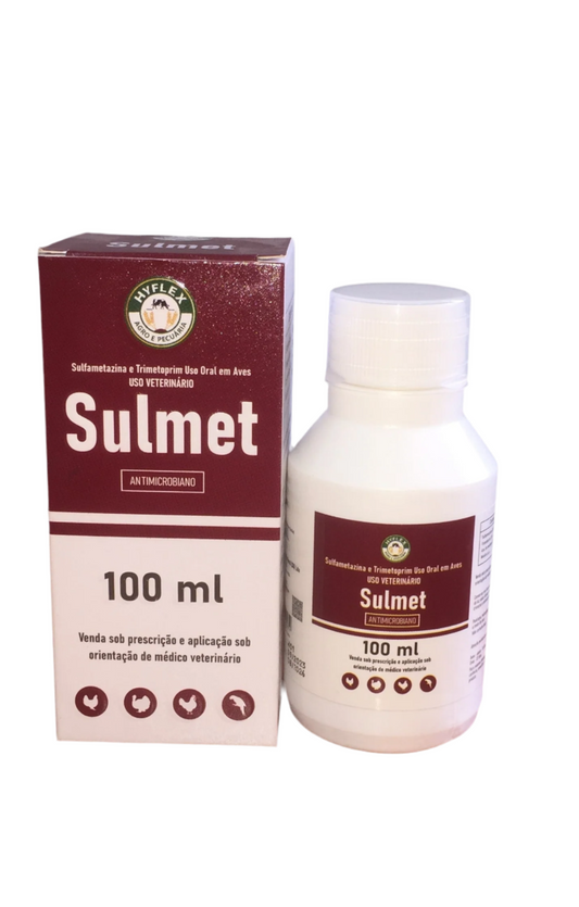 SULMET-SULFAMETAZINA E TRIMETOPIM 100ML SOLUÇÃO ORAL CX-10