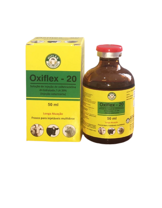 OXIFLEX- SOLUÇÃO DE INJEÇÃO DE OXITETRACICLINA DI-HIDRATADA/LA 20% 50ML CX-10